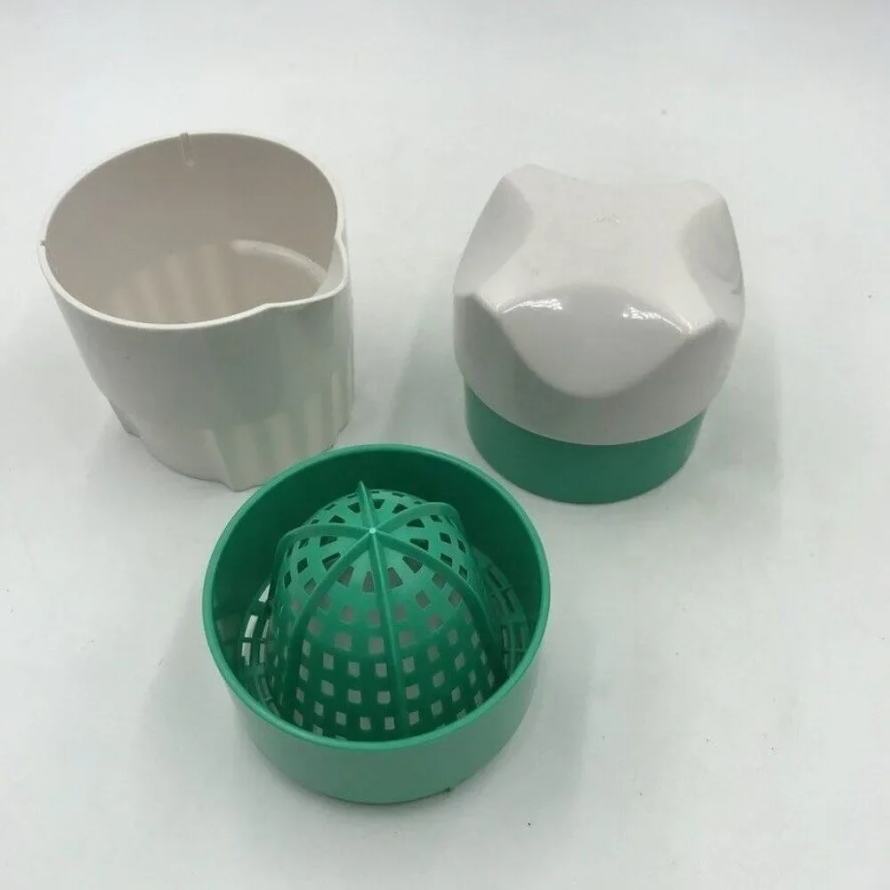 Vintage White Green Juicer Glass Nut Grinder Kitchenware